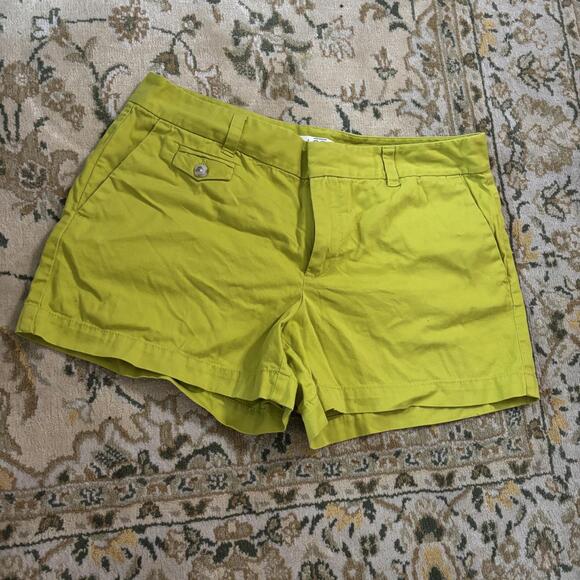 Ann Taylor Loft 100% Cotton Avocado Green Classic Chino Shorts Basic Staple - Picture 1 of 6
